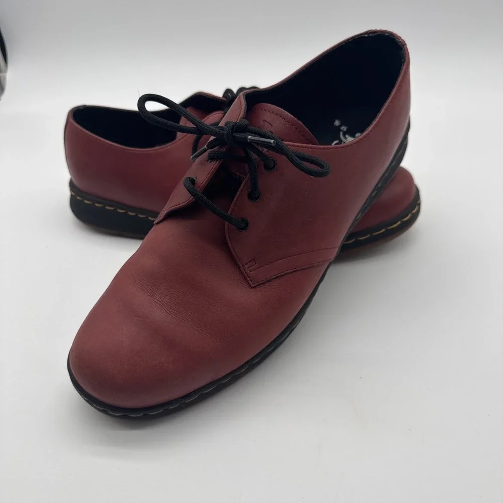 DR. MARTENS Shoes CAVENDISH AW004 Men's 12 CHERRY RED Smooth Leather Loafers Dr